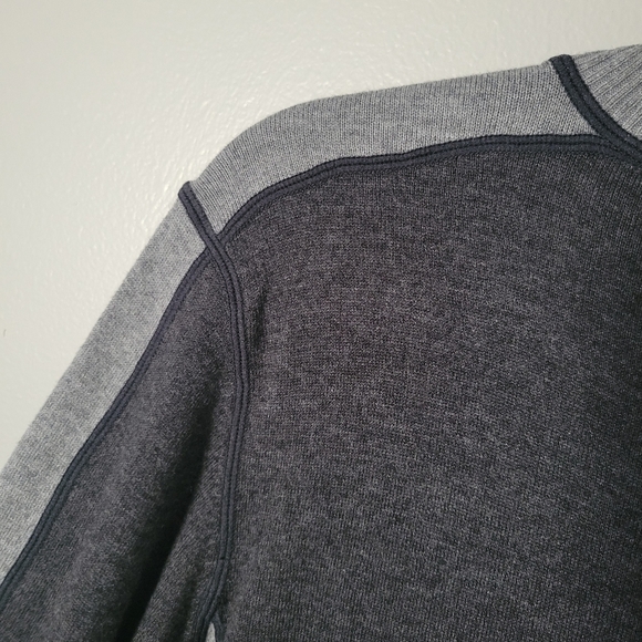 Tommy Bahama Grey Long-sleeve 1/2 Zip Cotton Blend Collard Dress. Size M - Picture 10 of 10